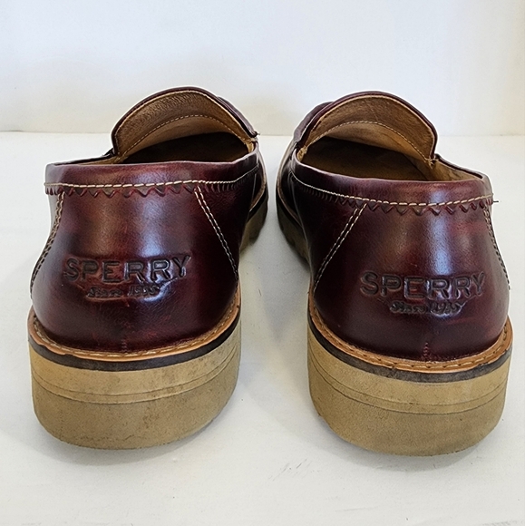 Sperry Women's Burgundy Preppy Slip-On Comfy Leather Loafers Side-In, sz 8.5 - Picture 7 of 13